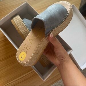 Beach Riot Light Blue Espadrille Slide